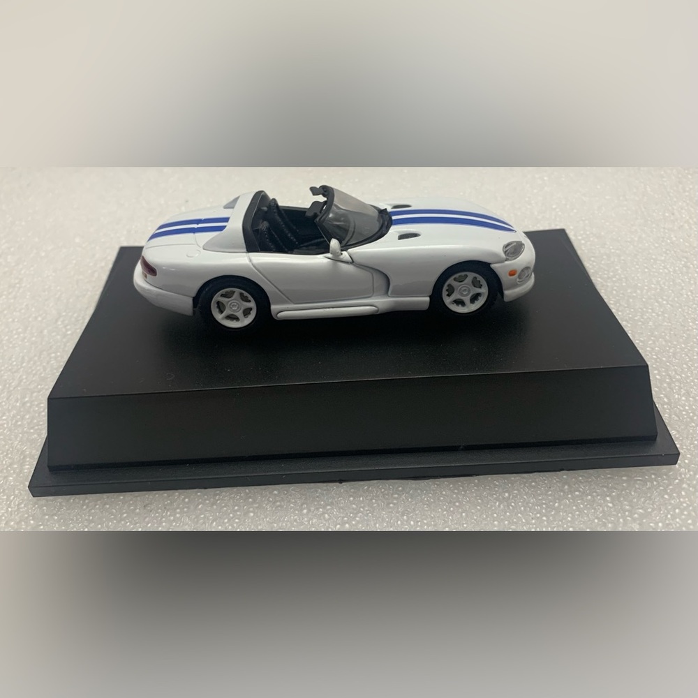 Diecast Convertible Model Car - Silver with Blue Stripes